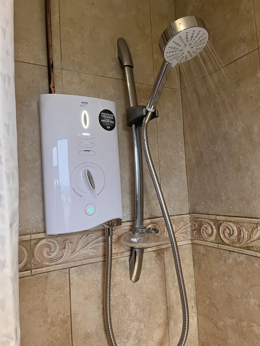 Mira electric shower installed in an Exeter bathroom