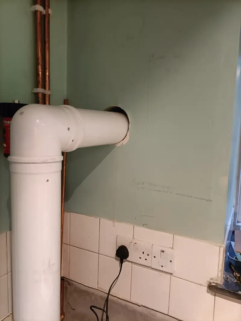 Gas central heating installation in a home near Exeter, Devon