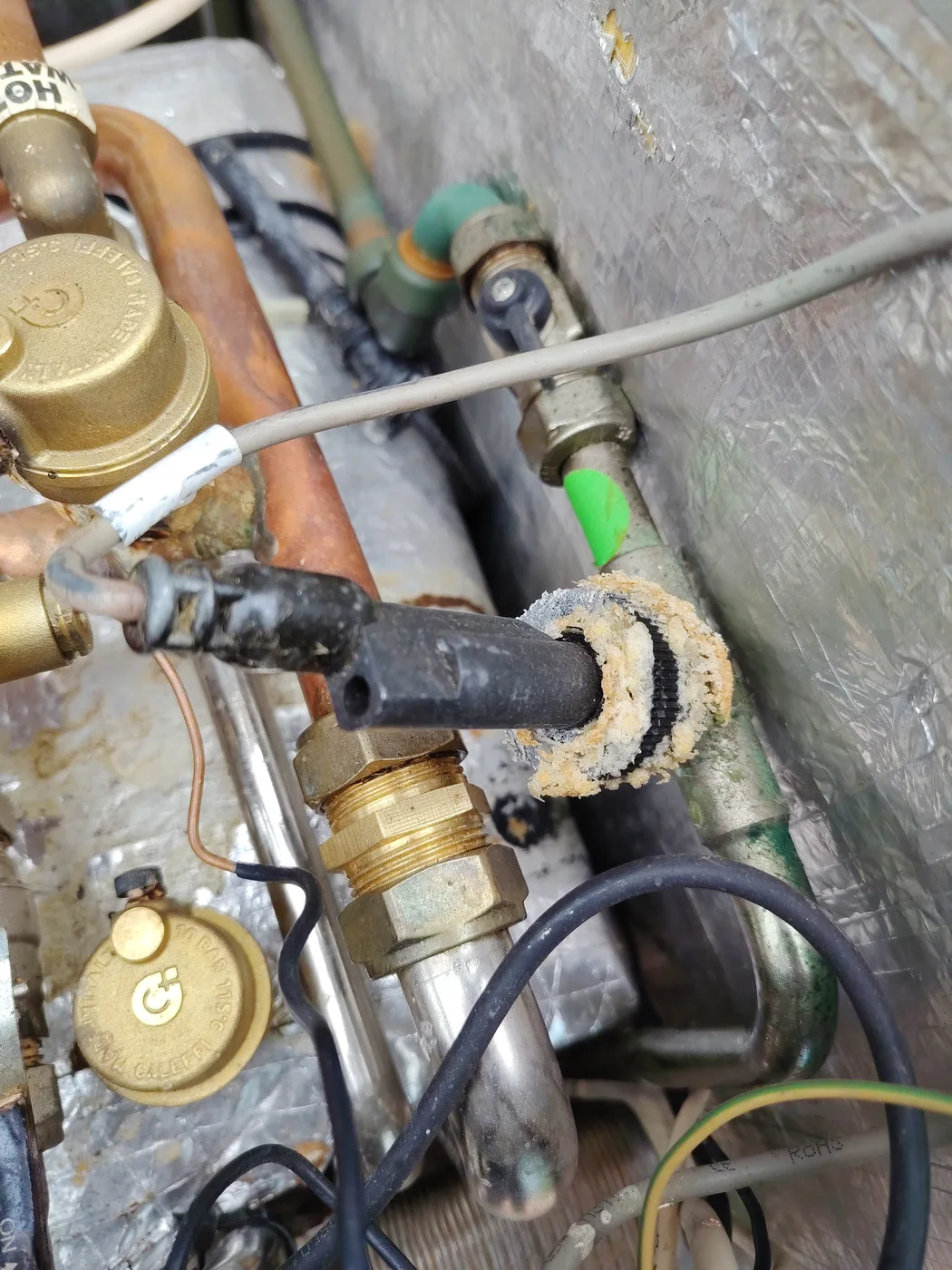 Cleaning the baffles during an Exeter oil boiler service